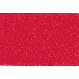 15mm x 20m Double Faced Poly Satin Ribbon Roll - Poppy Red