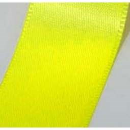 15mm x 20m Double Faced Poly Satin Ribbon Roll - Flo Yellow