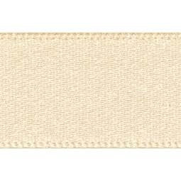 7mm x 20m Double Faced Poly Satin Ribbon Roll - Cream Gold Edge