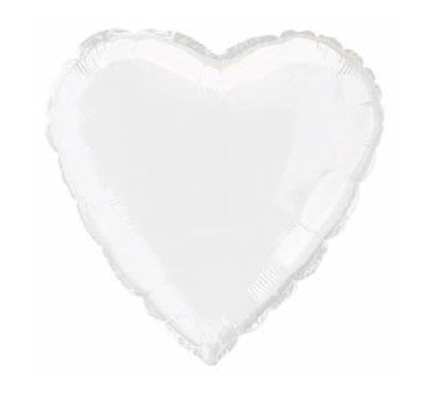 White Heart 18in Foil Balloon