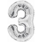 34" 3 Silver Foil Balloon