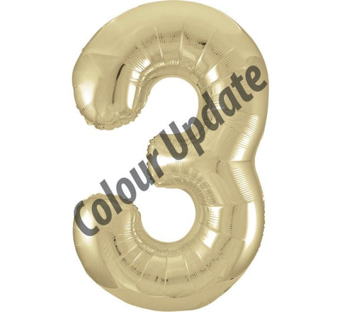 34" 3 Gold Foil Balloon