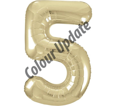 34" 5 Gold Balloon