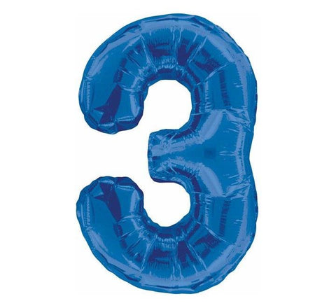 34" 3 Blue Foil Balloon