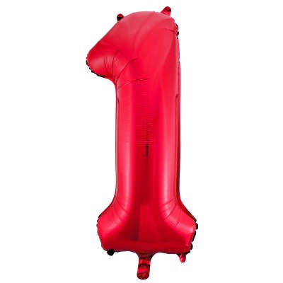 34" 1 Red Foil Balloon