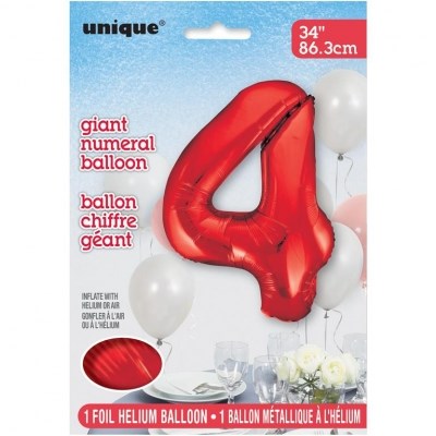 34" 4 Red Balloon