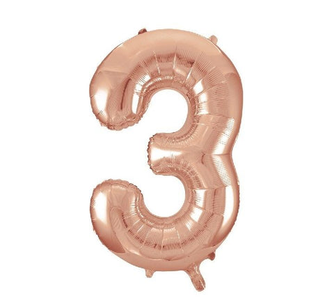 34" 3 Rose Gold Foil Balloon