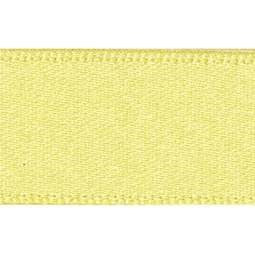 15mm x 20m Double Faced Poly Satin Ribbon Roll - Lemon Polka Dot