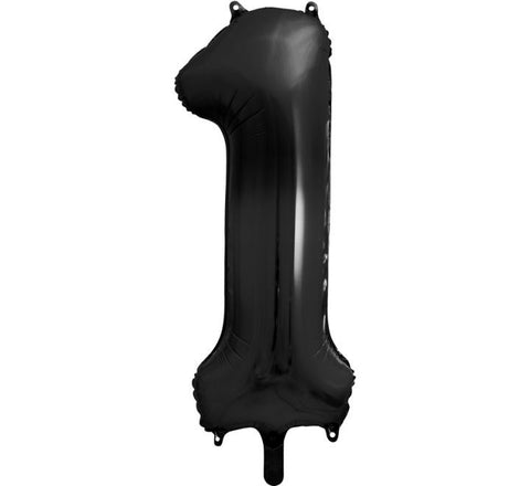 34" 1 Black Foil Balloon