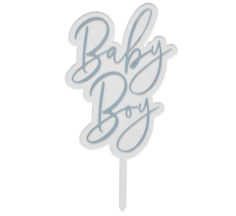 Blue BABY BOY Acrylic cake topper