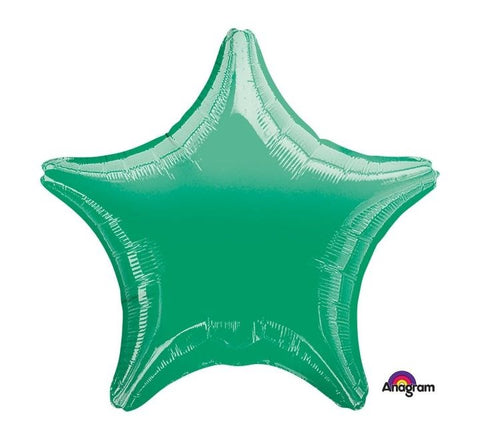 19in Metallic Green Star Foil Balloon