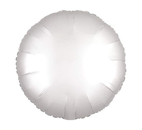 18in White Satin Luxe Circle Foil Balloon