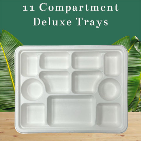 Bio Compostable 11 Compartments Bagasse Plate 25 Pack
