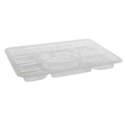 10 Compartment Rectangular Clear Plates (Pack of 25)