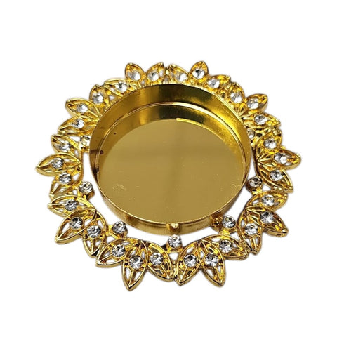 Gold Metal Flower Tealight Holder, 2 Pack