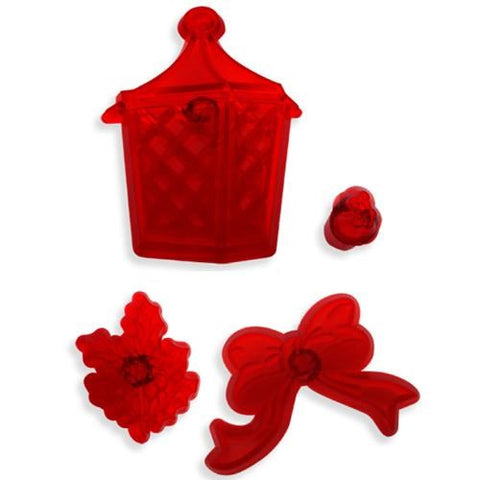 Christmas Lantern & Holly - Set of 4 - Limited Stock