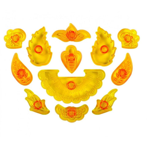 Floral Applique Jacobean Style - Set of 12