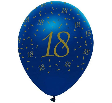 30cm Navy and Gold 18 Balloons