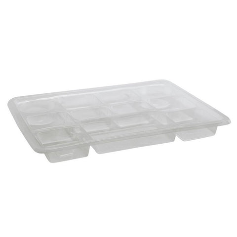 11 Compartment Rectangular Clear Plates (Pack of 25)