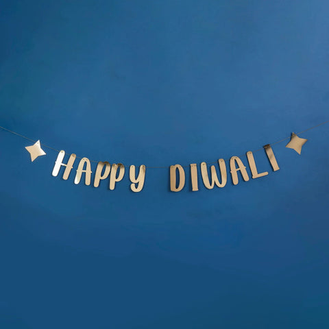 Happy Diwali Banner, 2m - Gold