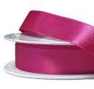 15mm x 20m Double Faced Poly Satin Ribbon Roll - Shocking Pink