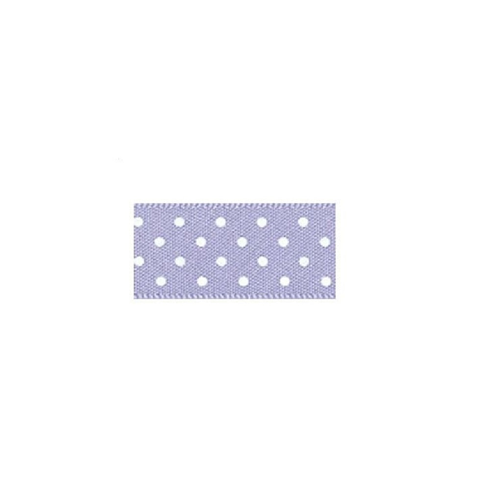 Polyflake Ribbon 15mm x 20m Double Faced Poly Satin Ribbon Roll - Orchid Polka Dot ...