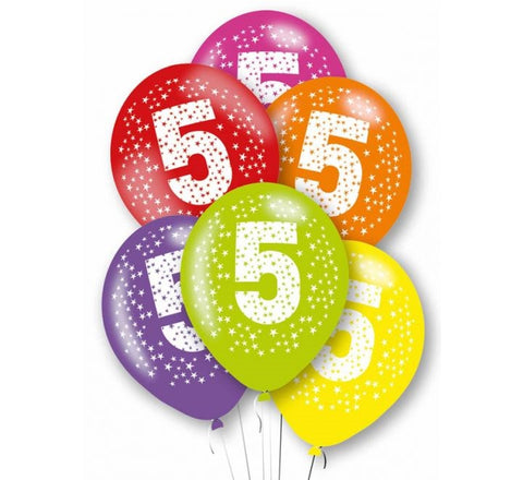 6PK 27CM AGE 5 BALLOONS COPY