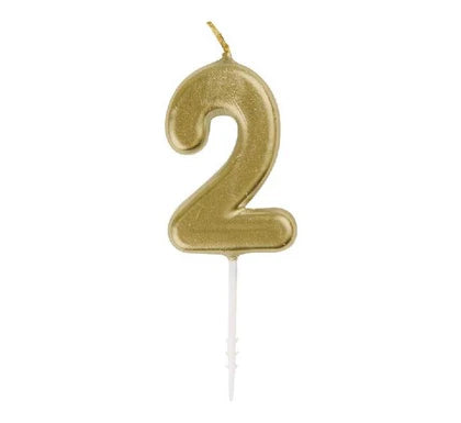 Mini Gold Pick numeral candle