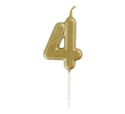 Mini Gold Pick numeral candle