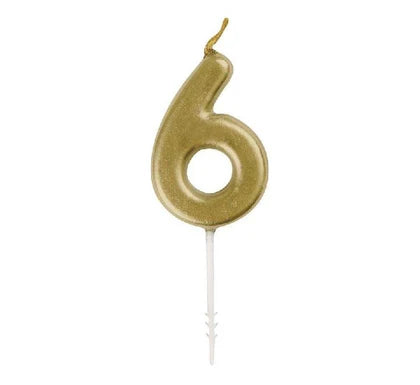 Mini Gold Pick numeral candle