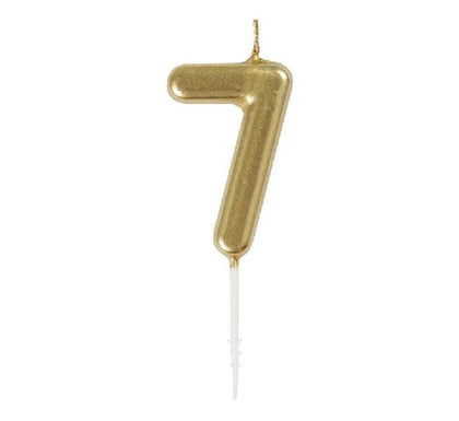 Mini Gold Pick numeral candle