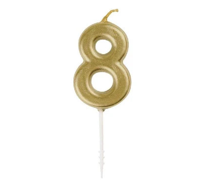 Mini Gold Pick numeral candle