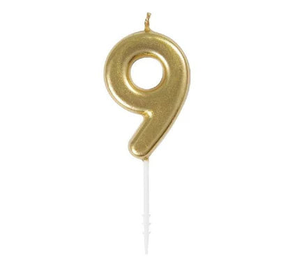 Mini Gold Pick numeral candle