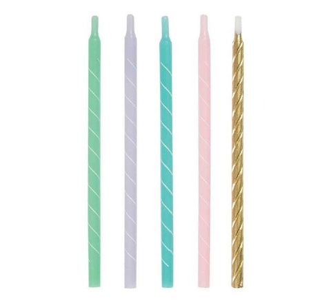 Pastel Spiral Candles (Pack of 12)