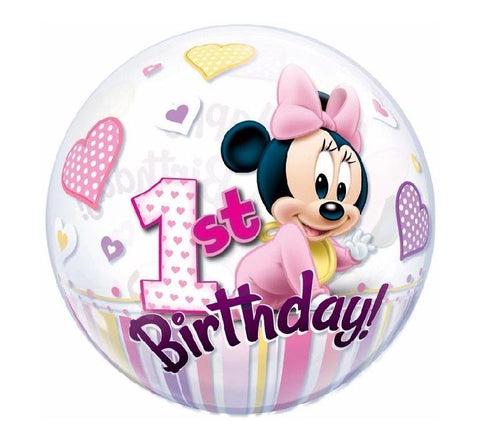 Happy Birthday Baby Minnie Mouse Bubble Balloon