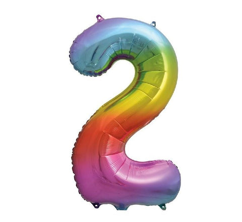 34" 2 Rainbow Foil Balloon