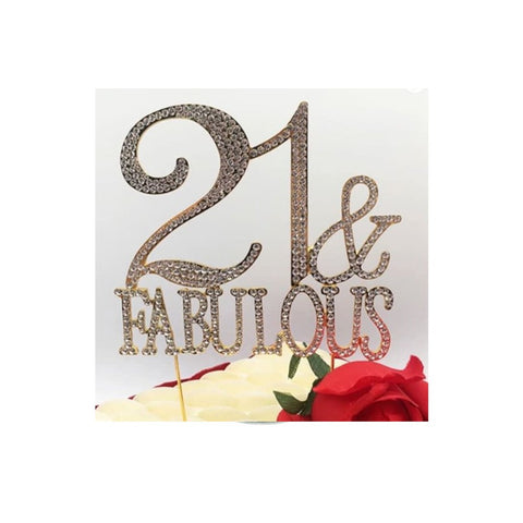 21 and Fabulous Diamante Cake Topper