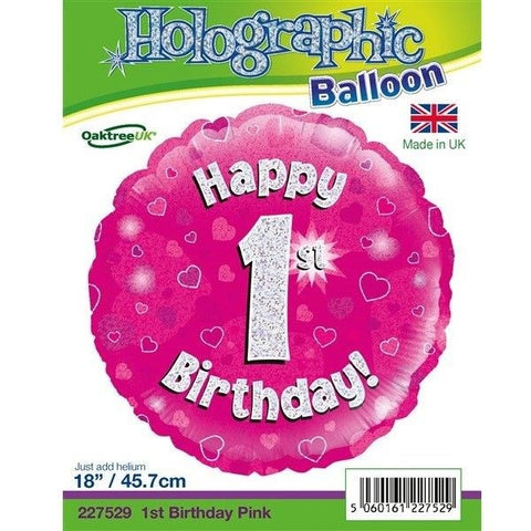 18" Pink Happy 2nd Birthday Balloon