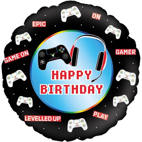 18" Controller Happy Birthday Foil Balloon