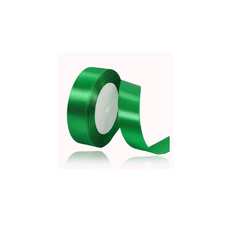 25mm x 20m Double Faced Poly Satin Ribbon per Metre - Emerald Green