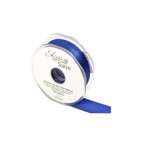 25mm x 20m Double Faced Poly Satin Ribbon per Metre - Royal Blue