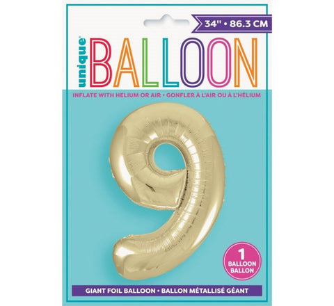 34" 9 GOLD Balloon