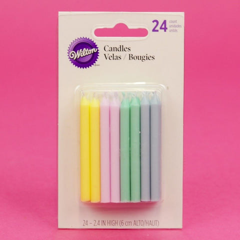 Wilton Soft Rainbow Colours Candles - Pack of 24 []