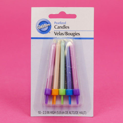 Wilton Pearlized Multicolour Candles - Pack of 10 - Special Order