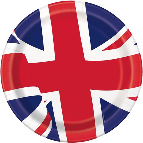 9" Union Jack Plates (Pack of 8)