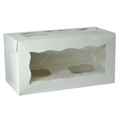 2 Hold White Window Cupcake Box with Insert (Design could vary)