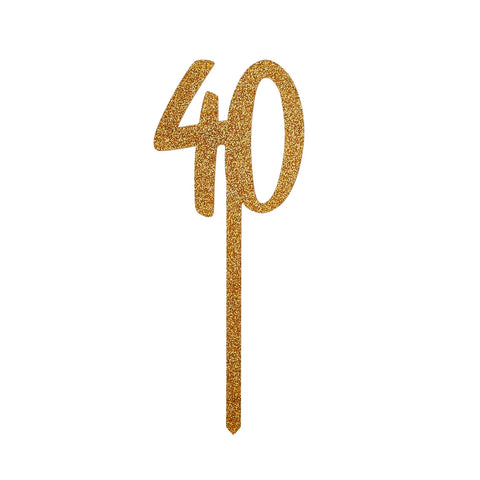 Hootyballoo 40 Gold Cake Topper