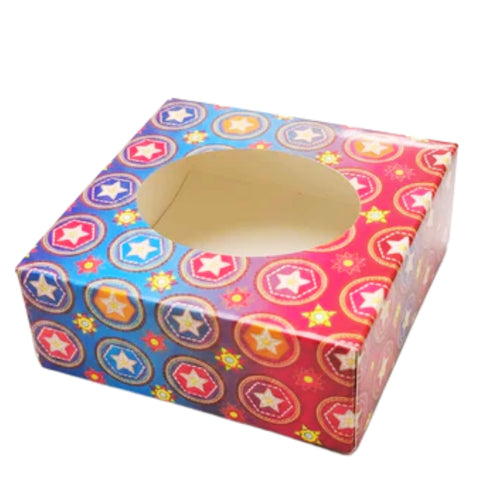 CMYK STAR WINDOW BOX 100X100X40MM 10PACK