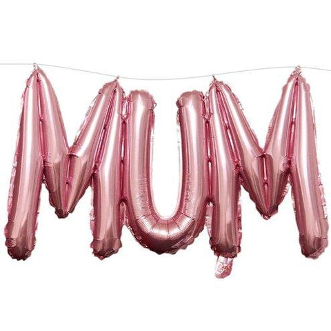 27" x 13" Air Filled Letter Set -"MUM" Pink Balloon