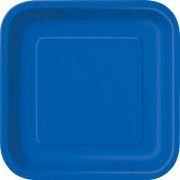 9'' Royal Blue Square Plates (Pack of 14)